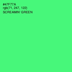 #47F77A - Screamin' Green Color Image