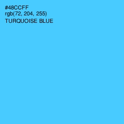 #48CCFF - Turquoise Blue Color Image