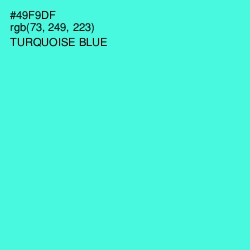 #49F9DF - Turquoise Blue Color Image