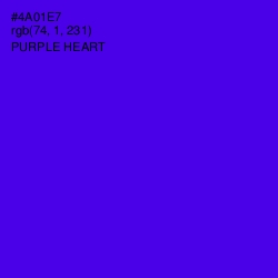 #4A01E7 - Purple Heart Color Image