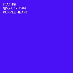 #4A11F6 - Purple Heart Color Image