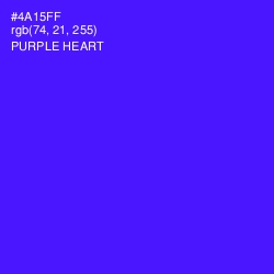 #4A15FF - Purple Heart Color Image