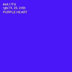 #4A17F9 - Purple Heart Color Image