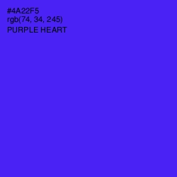 #4A22F5 - Purple Heart Color Image