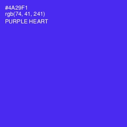 #4A29F1 - Purple Heart Color Image