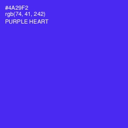 #4A29F2 - Purple Heart Color Image