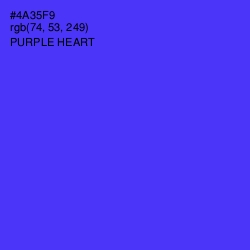 #4A35F9 - Purple Heart Color Image