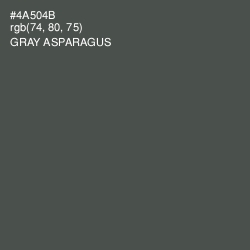 #4A504B - Gray Asparagus Color Image