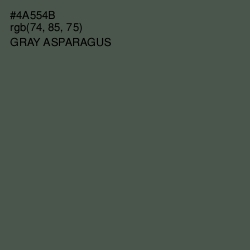 #4A554B - Gray Asparagus Color Image