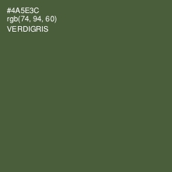 #4A5E3C - Verdigris Color Image