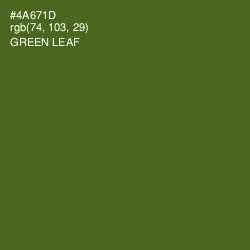 #4A671D - Green Leaf Color Image