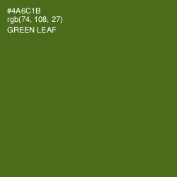 #4A6C1B - Green Leaf Color Image