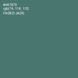 #4A7670 - Faded Jade Color Image