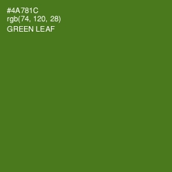 #4A781C - Green Leaf Color Image