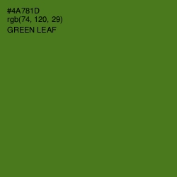 #4A781D - Green Leaf Color Image