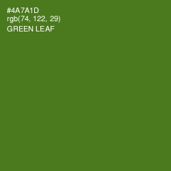 #4A7A1D - Green Leaf Color Image