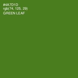 #4A7D1D - Green Leaf Color Image