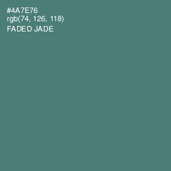 #4A7E76 - Faded Jade Color Image