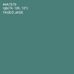 #4A7E79 - Faded Jade Color Image