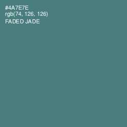 #4A7E7E - Faded Jade Color Image