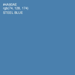#4A80AE - Steel Blue Color Image