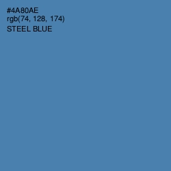 #4A80AE - Steel Blue Color Image