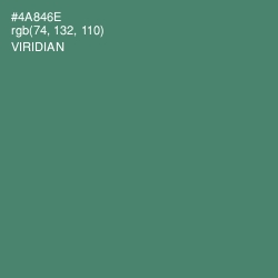 #4A846E - Viridian Color Image