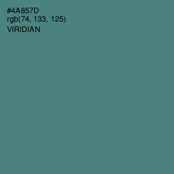 #4A857D - Viridian Color Image