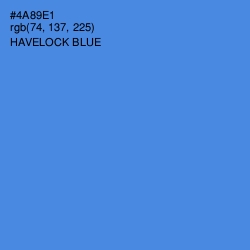 #4A89E1 - Havelock Blue Color Image