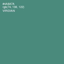 #4A8A7A - Viridian Color Image