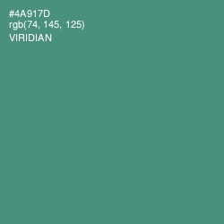 #4A917D - Viridian Color Image