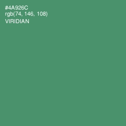 #4A926C - Viridian Color Image