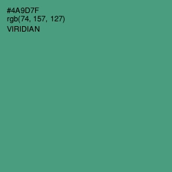 #4A9D7F - Viridian Color Image