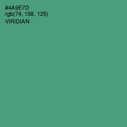 #4A9E7D - Viridian Color Image