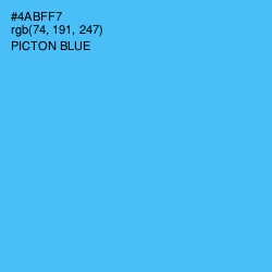 #4ABFF7 - Picton Blue Color Image