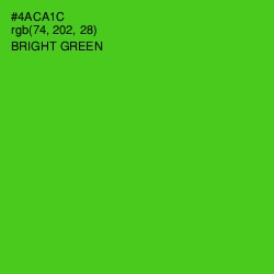 #4ACA1C - Bright Green Color Image