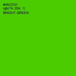 #4ACC01 - Bright Green Color Image