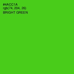 #4ACC1A - Bright Green Color Image