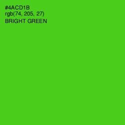 #4ACD1B - Bright Green Color Image