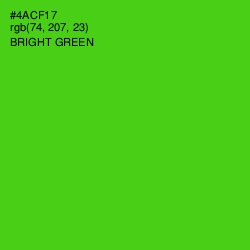 #4ACF17 - Bright Green Color Image