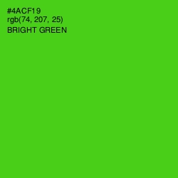 #4ACF19 - Bright Green Color Image