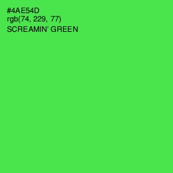 #4AE54D - Screamin' Green Color Image