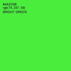 #4AED3B - Bright Green Color Image