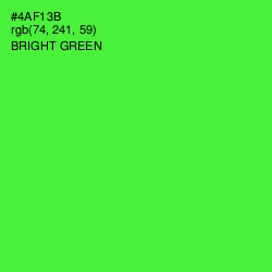 #4AF13B - Bright Green Color Image