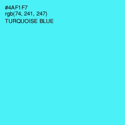 #4AF1F7 - Turquoise Blue Color Image