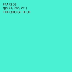 #4AF2D3 - Turquoise Blue Color Image