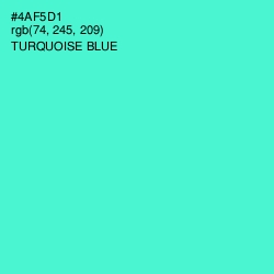 #4AF5D1 - Turquoise Blue Color Image