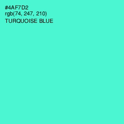 #4AF7D2 - Turquoise Blue Color Image