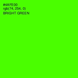 #4AFE00 - Bright Green Color Image