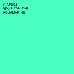 #4AFEC2 - Aquamarine Color Image